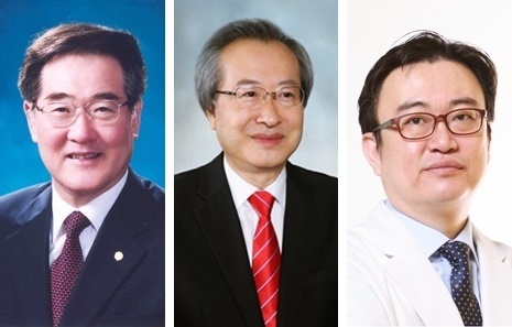 왼쪽부터 안성모 공로대상 수상자, 정필훈 학술대상 수상자, 이재용 신임 정책이사.